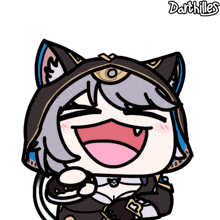 a cartoon drawing of a cat with the name darthilles on the bottom right