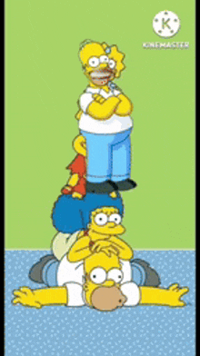 a cartoon of the simpsons stacked on top of each other