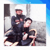 a man sitting on a motorcycle with a shirt that says jex