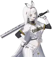 a girl in a baseball uniform with the word coinrush on it