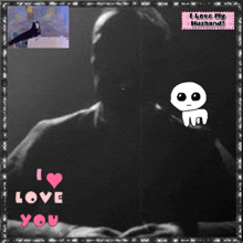 a picture of a man and a cartoon character with the words " i love you " on the bottom