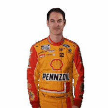 pointing left joey logano nascar to the left over there
