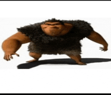 a cartoon character is standing on a white surface