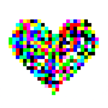rainbow heart pixel heart