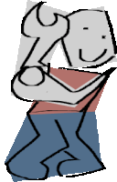 a drawing of a man holding a wrench