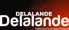 a red and black logo for delalande
