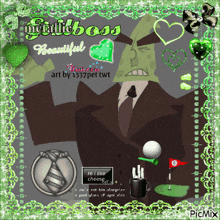 metallic boss beautiful art by 1337pet twt is displayed