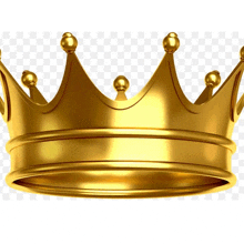 a gold crown on a transparent background with a few gold balls on it