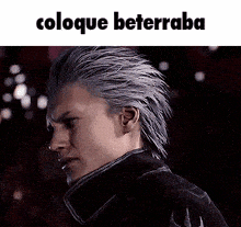 a picture of a man with gray hair and the words coloque beterraba above him