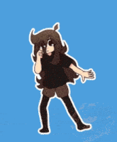 a drawing of a girl with long brown hair