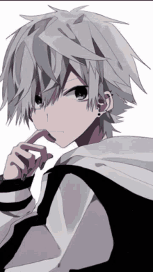 Anime Boy White Hair Snow GIF