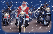 Santa Clause Santa And Reindeer GIF - Santa Clause Santa And Reindeer Motorcycles GIFs