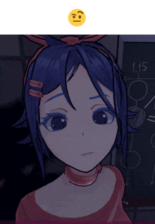 a drawing of a girl with a smiley face and a blackboard with the number 1.15 on it
