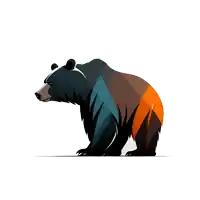 an illustration of a bear with geometric shapes on it 's fur