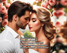 a painting of a man and woman kissing with the words weekend relaxant on the bottom