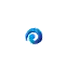 a blue swirl with a white crescent moon in the middle of it on a white background .