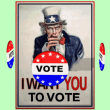 I Want You To Vote Vote GIF - I Want You To Vote Vote Uncle Sam GIFs