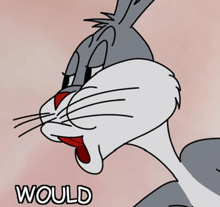 a picture of bugs bunny with the words " would " on the bottom