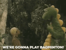 Dudley The Dragon Badminton GIF - Dudley The Dragon Badminton Were Gonna Play Badminton GIFs