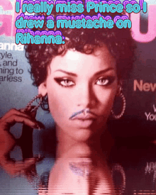 Rihanna Prince GIF - Rihanna Prince Mustache GIFs
