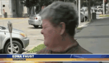 a woman named edna faust is talking on a news channel
