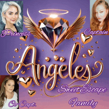 a poster for angels sweet escape features a diamond with wings