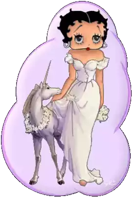 Betty Boop She Lives With And Pets Unicorns Sticker - Betty Boop She Lives With And Pets Unicorns Beautiful Woman With A Touch Of Goodness In Her Heart Stickers