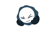 a cartoon drawing of a face with tears coming out of its eyes