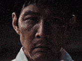 a close up of a man 's face with the words we are not horses on it