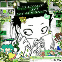 a picture of a boy with the words welcome to my website written on it