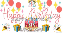 Happy Birthday Sis Love You GIF - Happy Birthday Sis Love You Cake GIFs