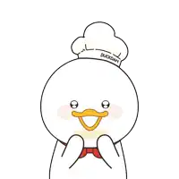 a cartoon duck with a chef 's hat that says duckdam on it
