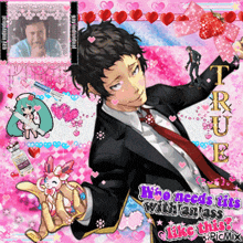 a picture of a man in a suit and tie with the words " who needs tits with an ass like this " at the bottom