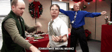 The Office Christmas Metal Music GIF - The Office Christmas Metal Music Christmas Music GIFs