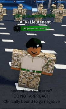 a group of soldiers are standing in a line and one of them is a lieutenant in a video game