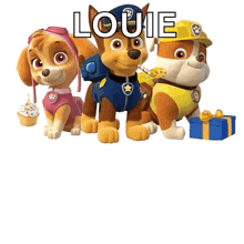 a paw patrol poster that says louie happ on it