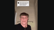 a man wearing glasses and a black shirt has a speech bubble that says i don 't even know