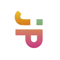 a rainbow colored letter a with a green square below it