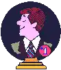a pixel art drawing of a man in a suit and tie with a 1 on his chest .