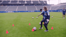 soccer drill kicking ball cone drill soccer training