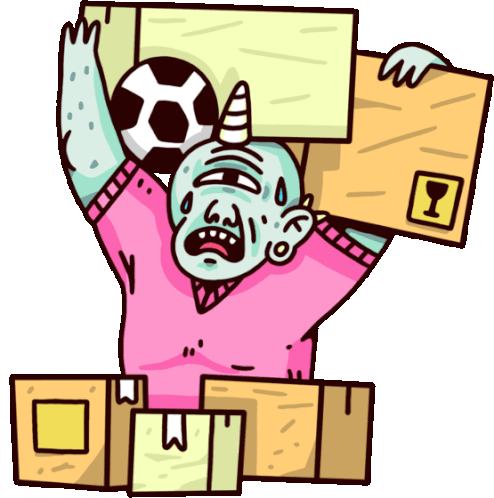 Ogre Holding Several Moving Boxes Sticker - Grownup Ogre Moving Day Too Heavy Stickers