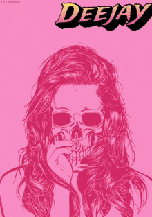 a drawing of a woman with sunglasses and the word deejay