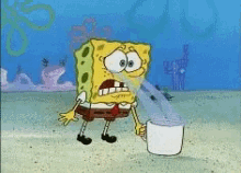 spongebob squarepants sad crying drinks tears