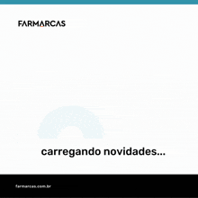 a logo for a company called farmarcas with a blue wave on a white background
