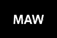 the word maw is written in white letters on a black background