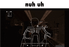 a screenshot of a video game with the words nuh uh on top