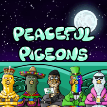 Peaceful Pigeons Moon GIF - Peaceful Pigeons Pigeons Pigeon GIFs