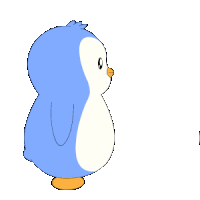 two blue penguins hugging each other with a white background