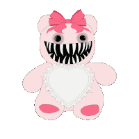 a teddy bear has a heart that says feed me
