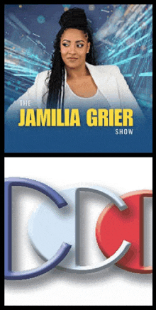 a poster for the jamilia grier show has a woman on it